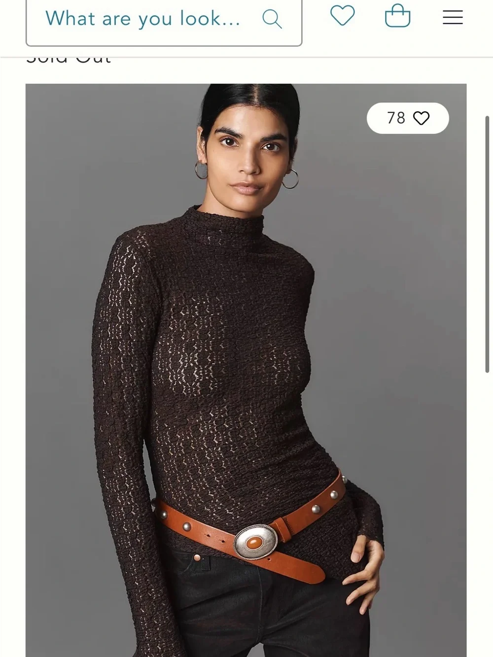 Anthropologie Smocked Lace Long-Sleeve Top